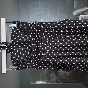 Women's Black & White Polka-dot Maxi Dress Size M